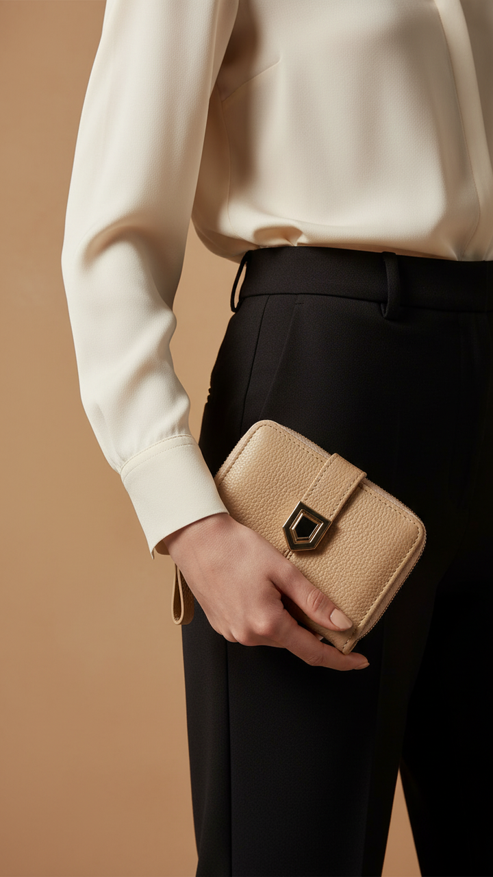 Beige Casual Wallet For Women P71154