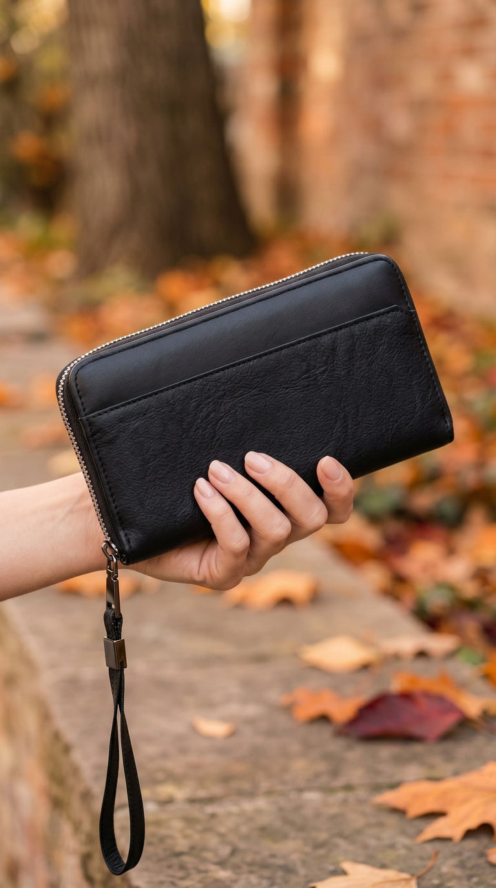 Black Casual Wallet For Ladies P71196