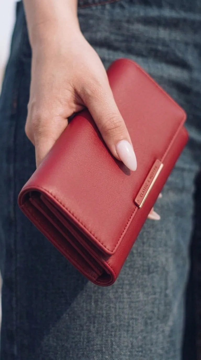Maroon Formal Wallet For Women P71230
