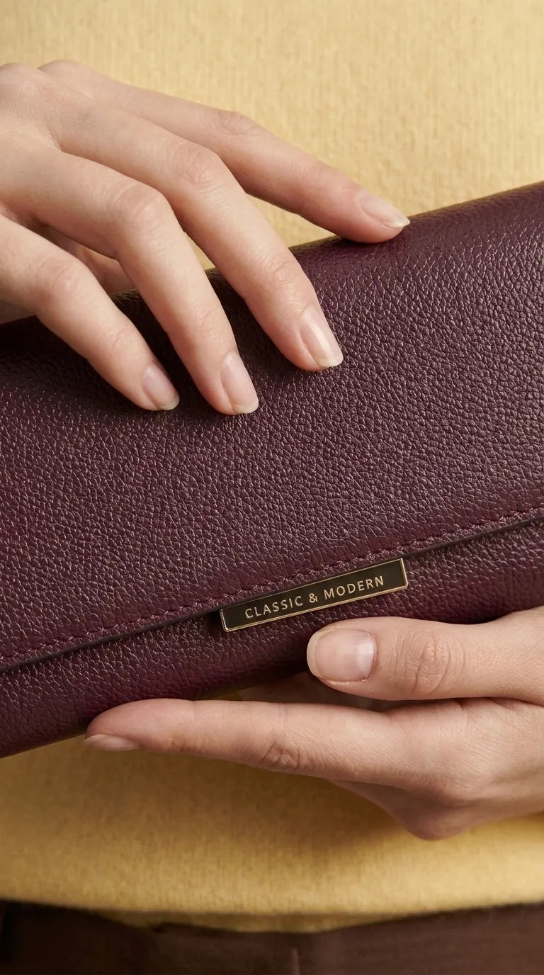 Maroon Formal Wallet For Women P71231