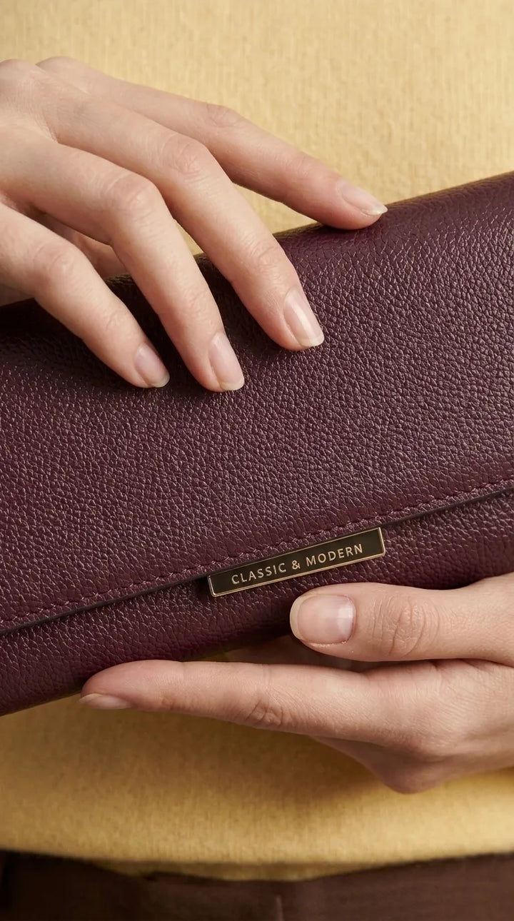 Maroon Formal Wallet For Women P71231