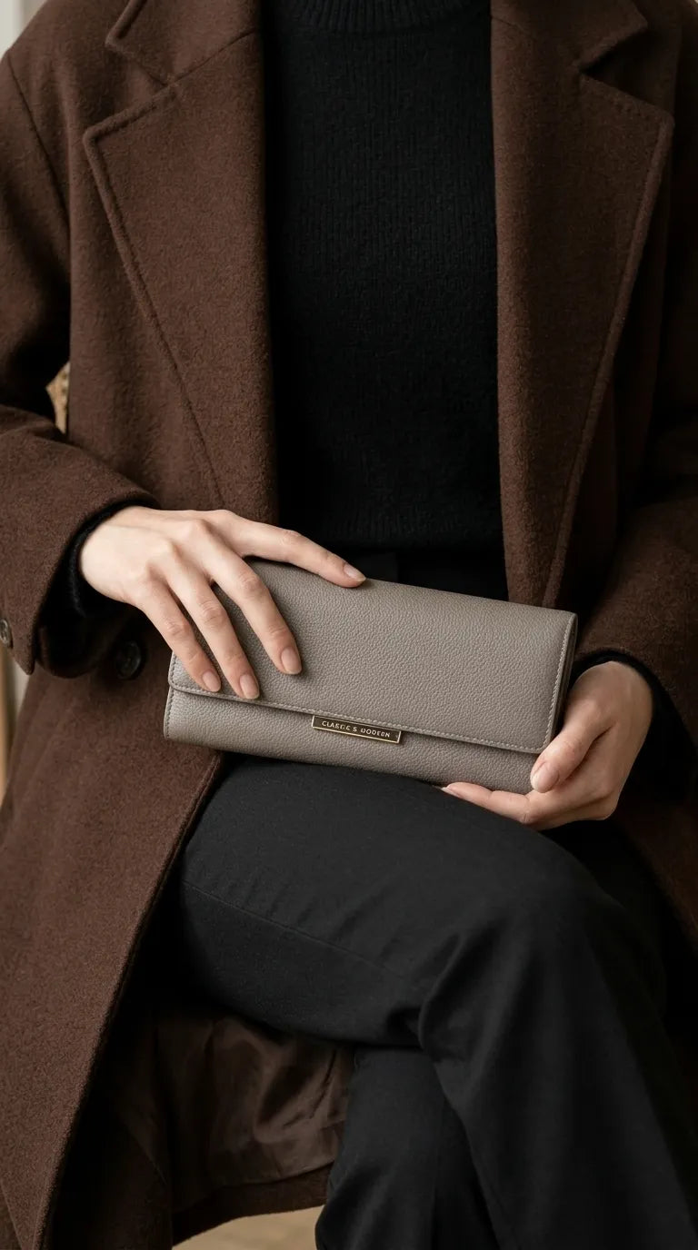Grey Formal Wallet For Women P71231