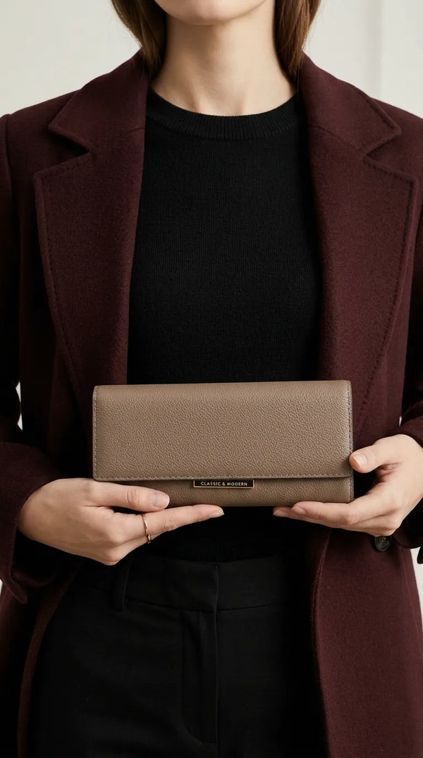 Khaki Formal Wallet For Women P71231