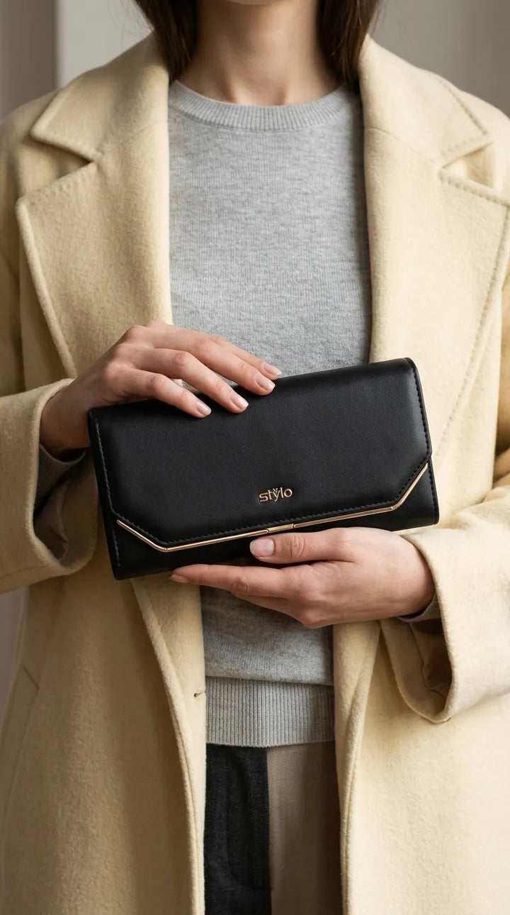 Black Formal Wallet For Women P71232