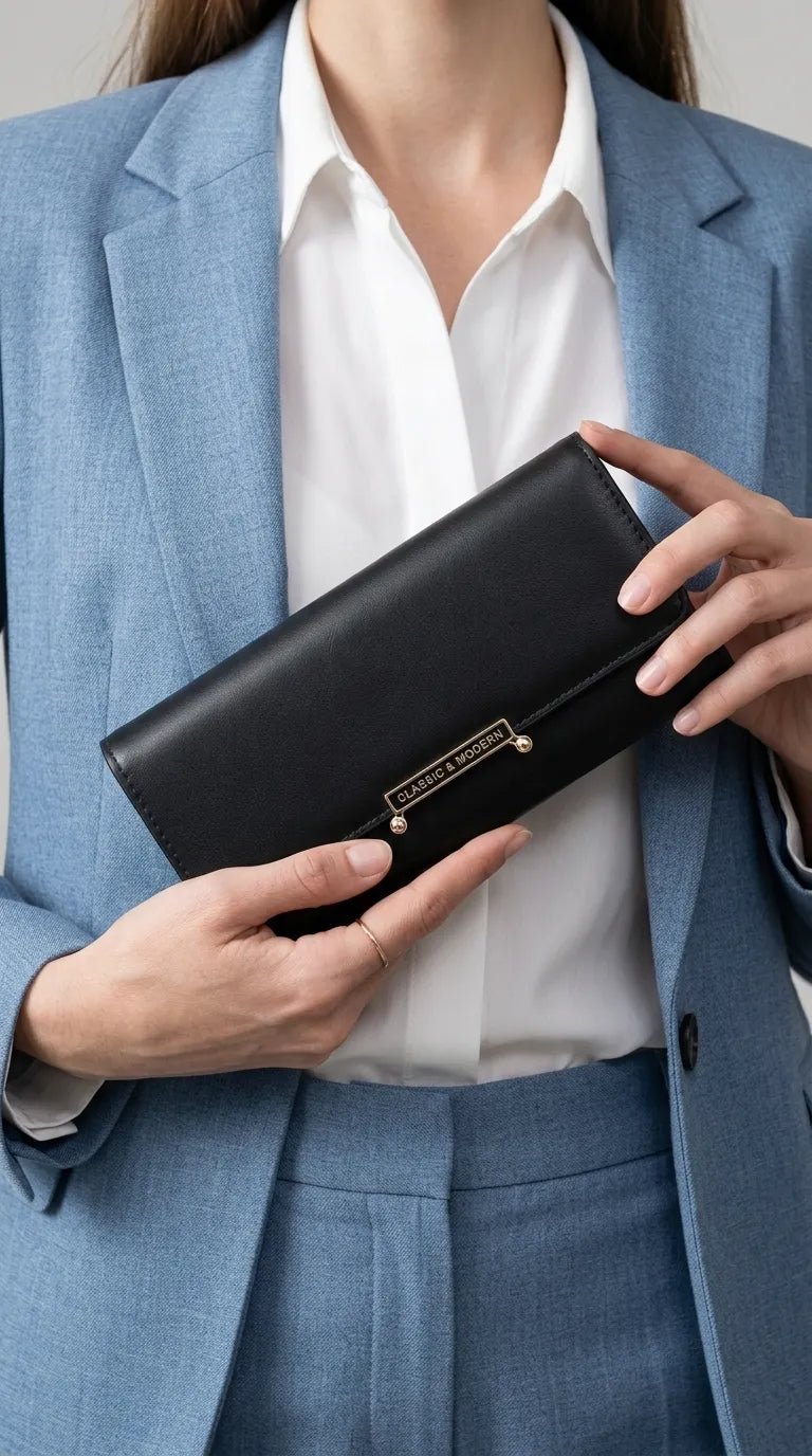 Black Formal Wallet For Women P71233