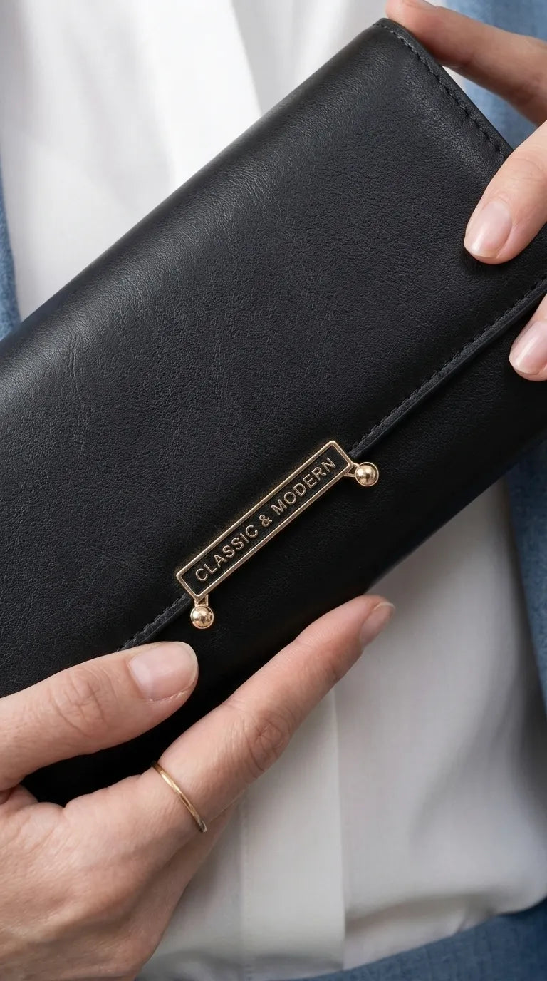 Black Formal Wallet For Women P71233