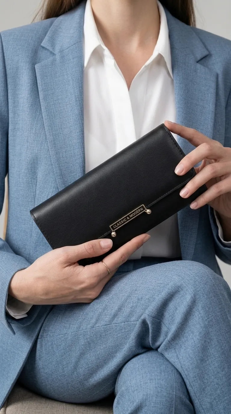 Black Formal Wallet For Women P71233