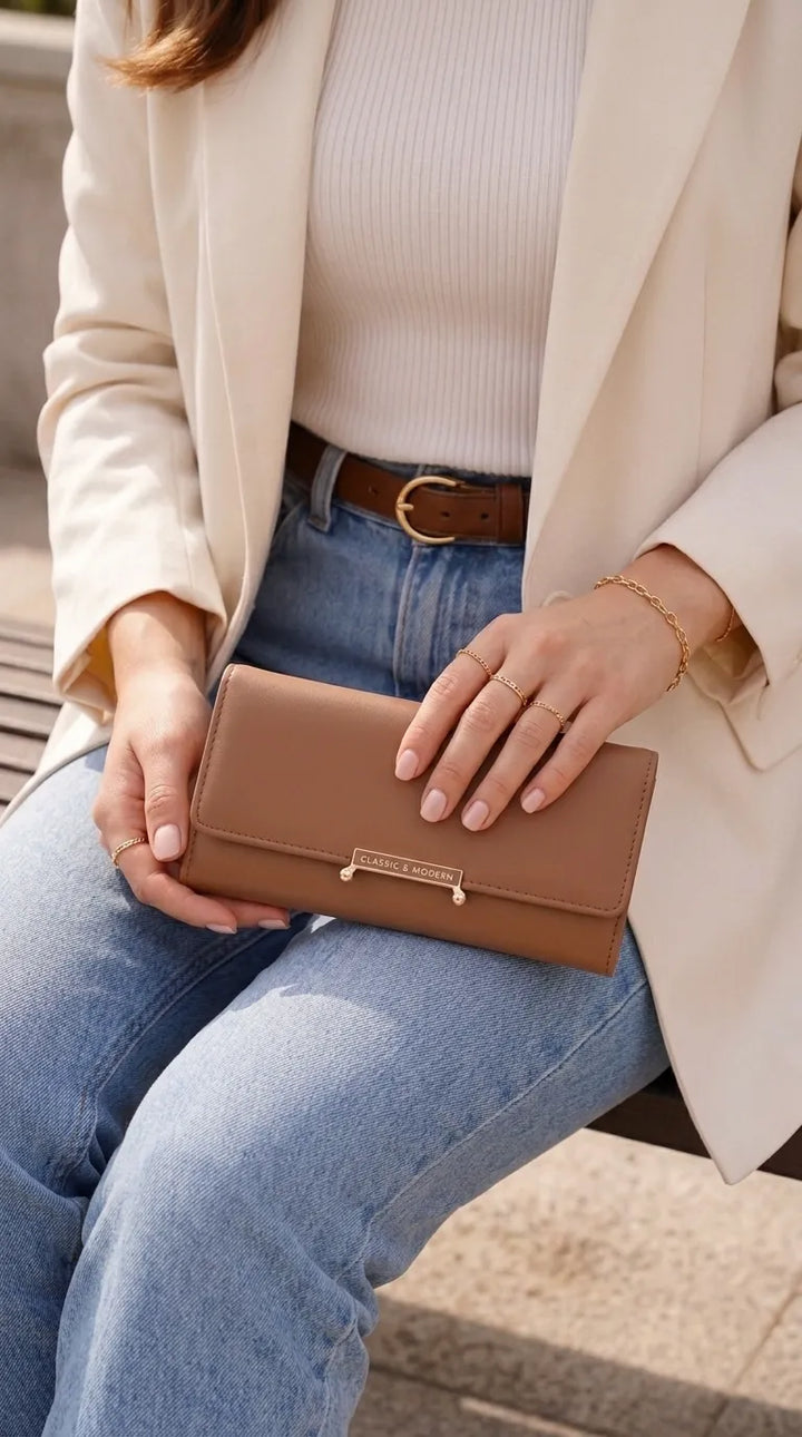 Brown Formal Wallet For Women P71233