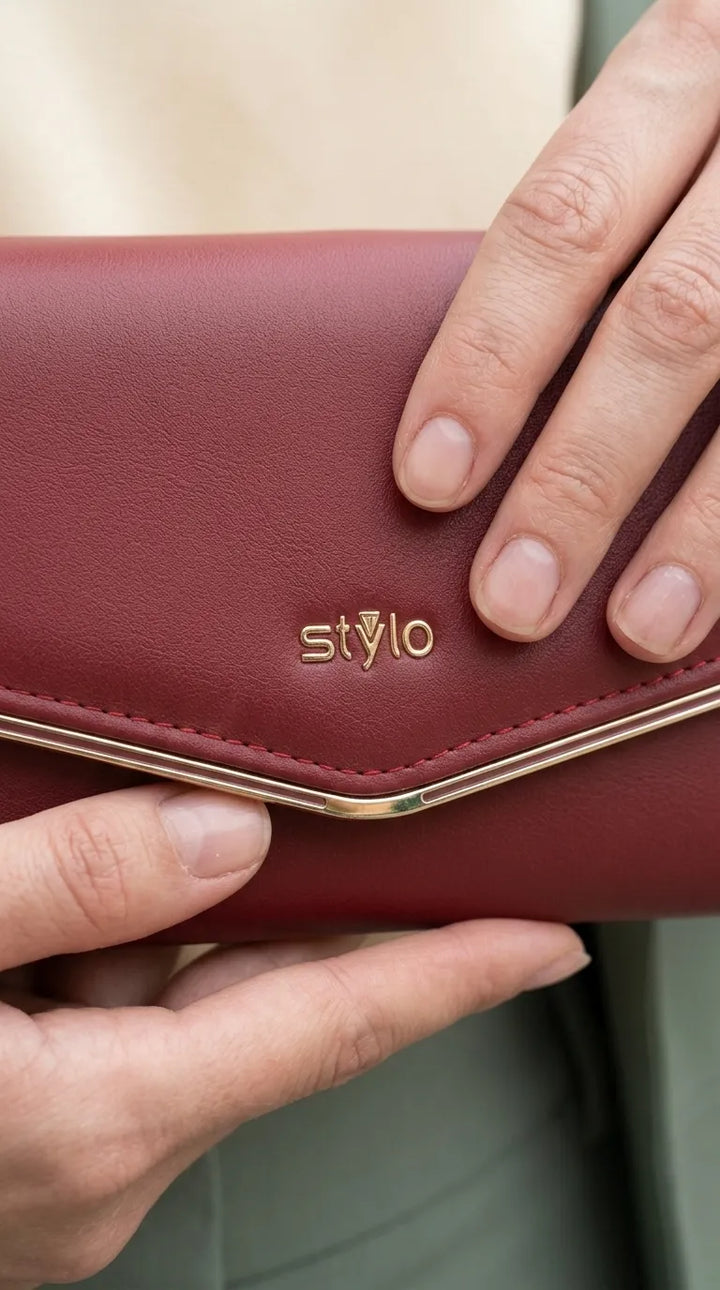 Maroon Formal Wallet For Women P71234
