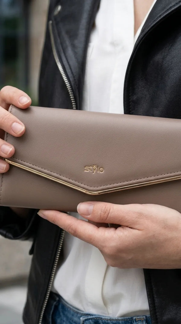 Khaki Formal Wallet For Women P71234