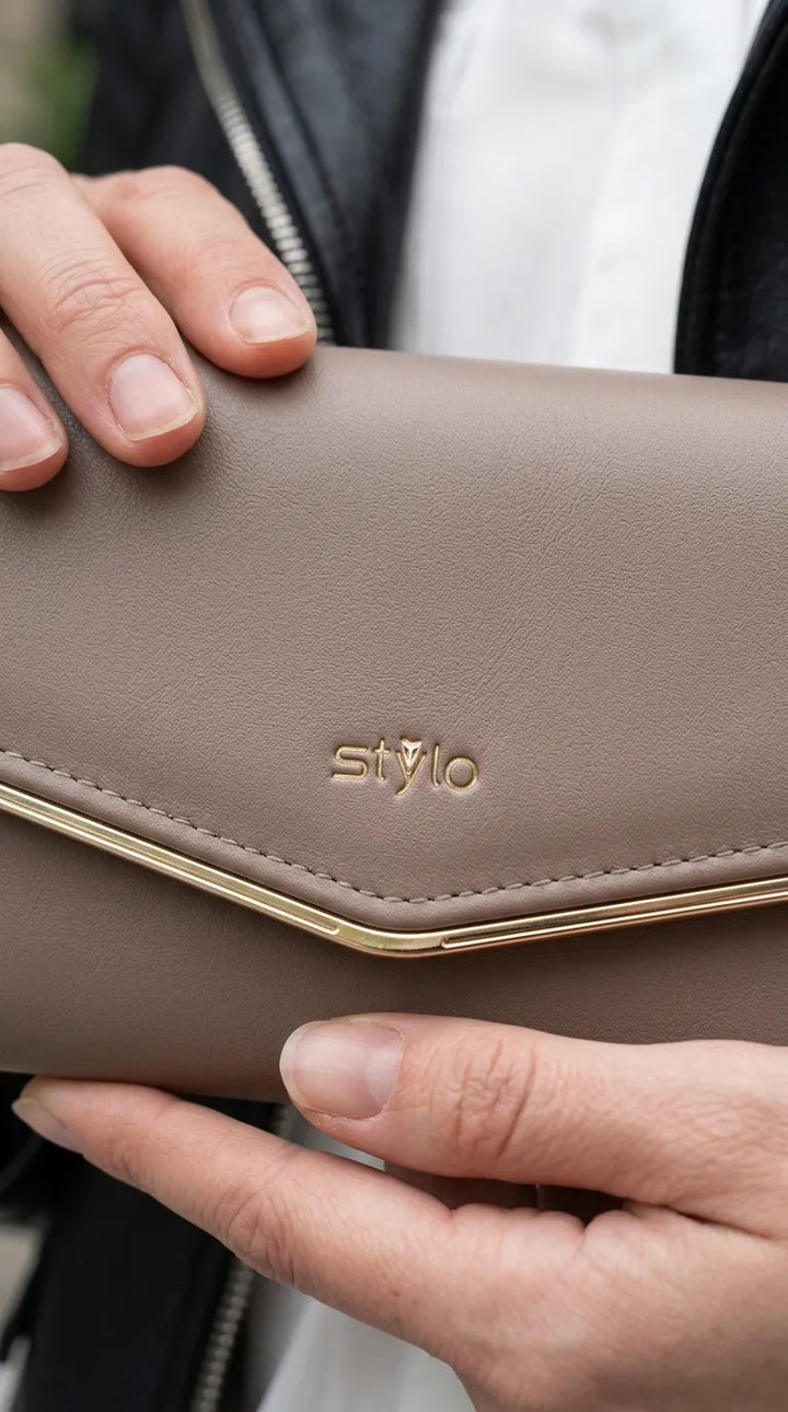 Khaki Formal Wallet For Women P71234