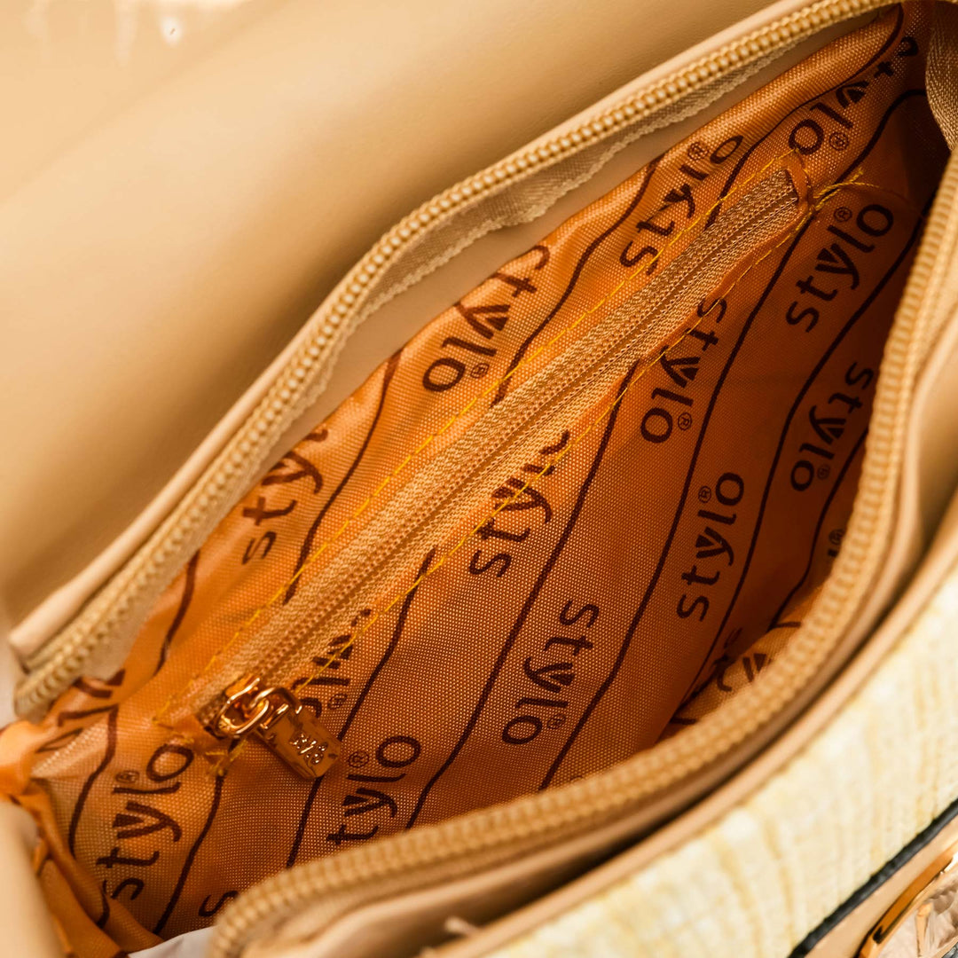 Beige Casual Pouch For Women P97609