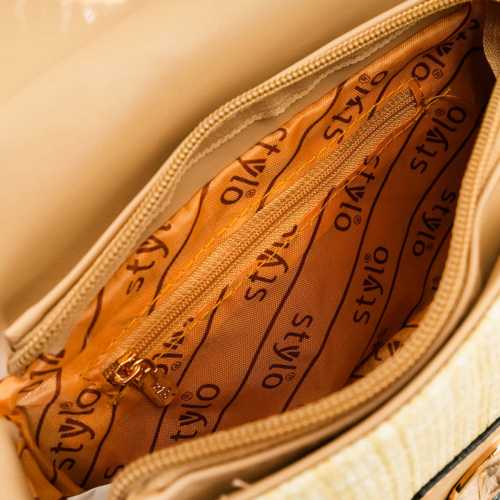 Beige Casual Pouch For Women P97609