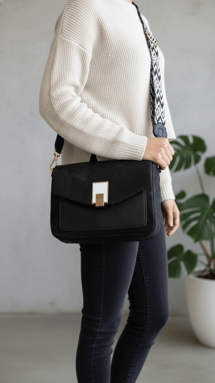 Black Casual Pouch For Women P97612