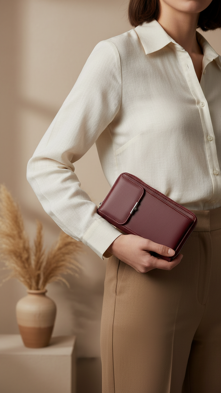 Red Casual Pouch For Women P97620