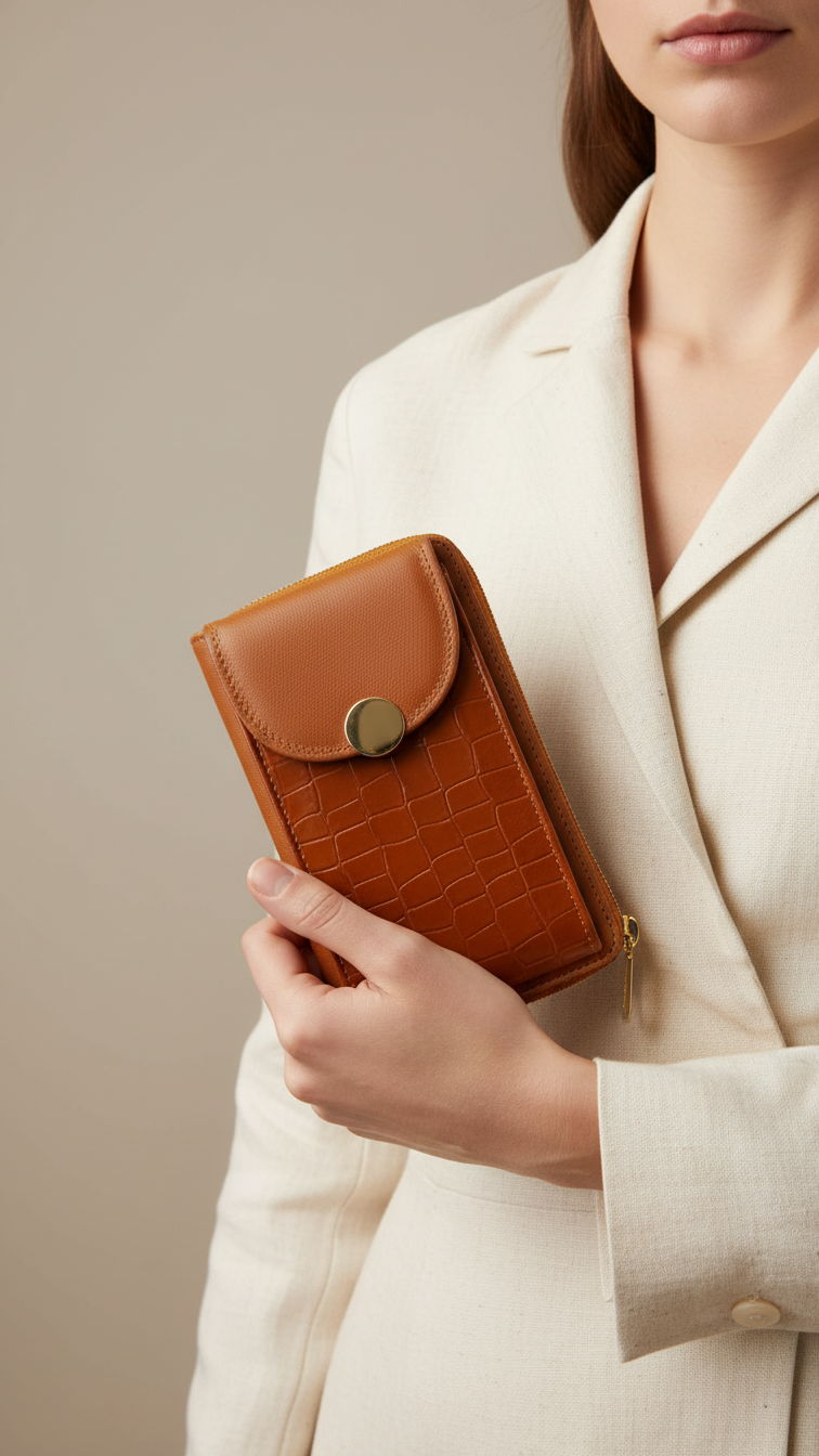 Brown Casual Pouch For Ladies P97622