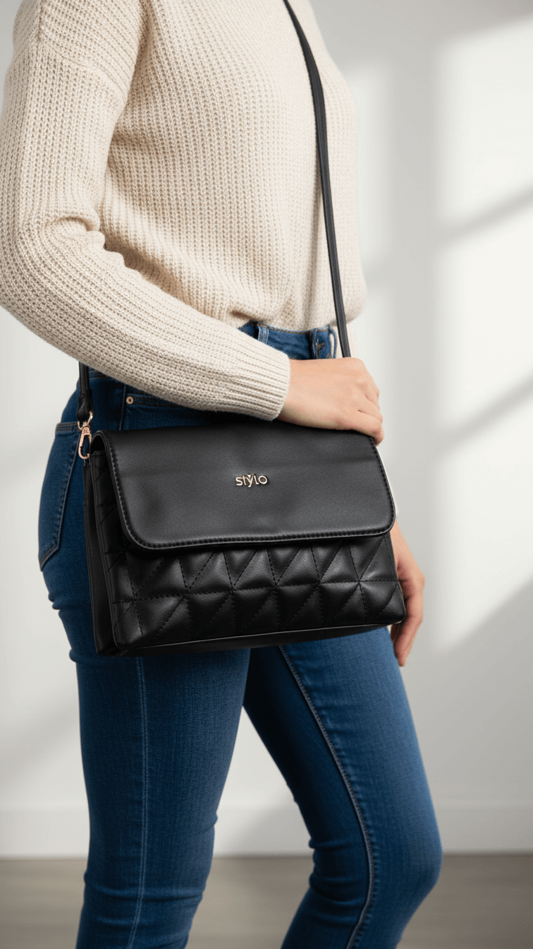 Black Casual Pouch For Ladies P97641