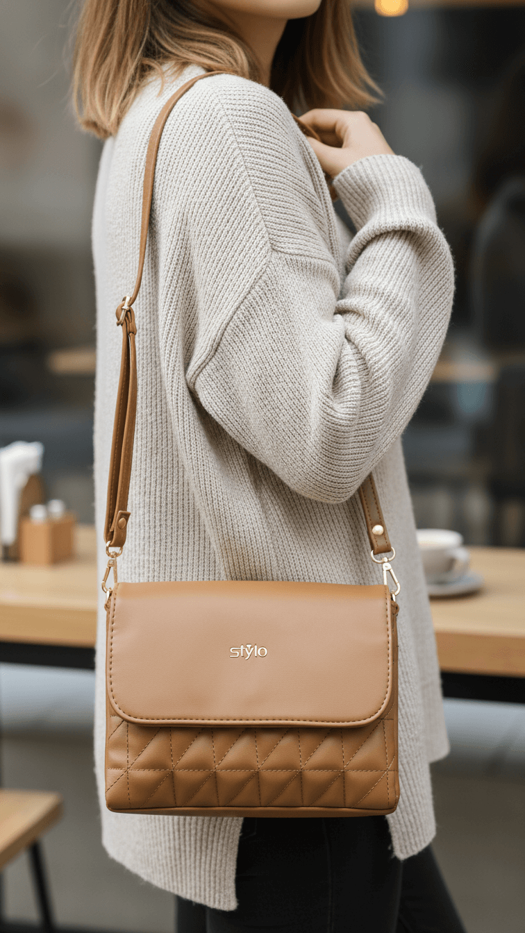 Khaki Casual Pouch For Ladies P97641