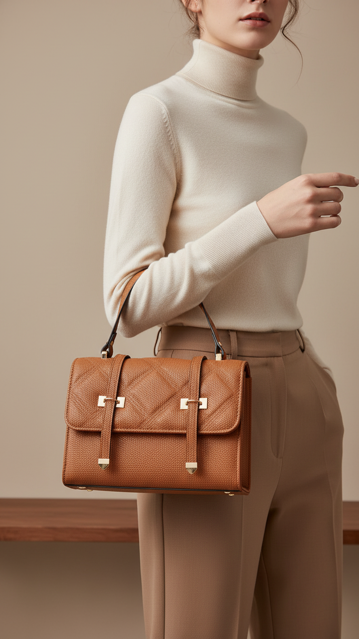 Brown Casual Pouch For Ladies P97659