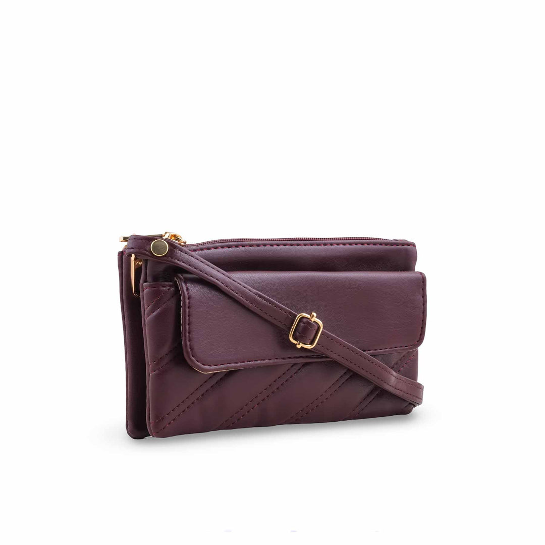 Maroon Casual Pouch For Ladies P97679