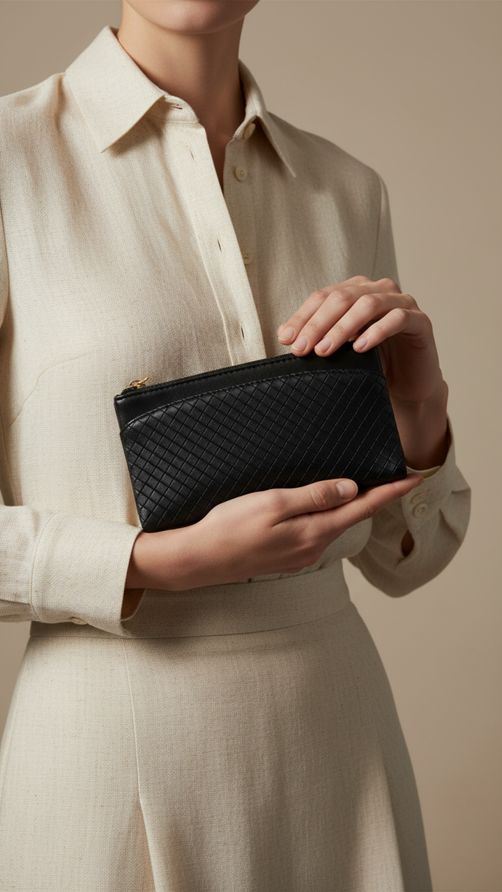 Black Casual Pouch For Ladies P97680