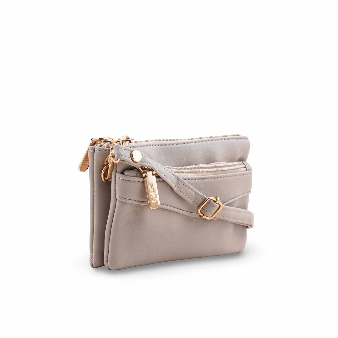 Beige Casual Pouch For Ladies P97682