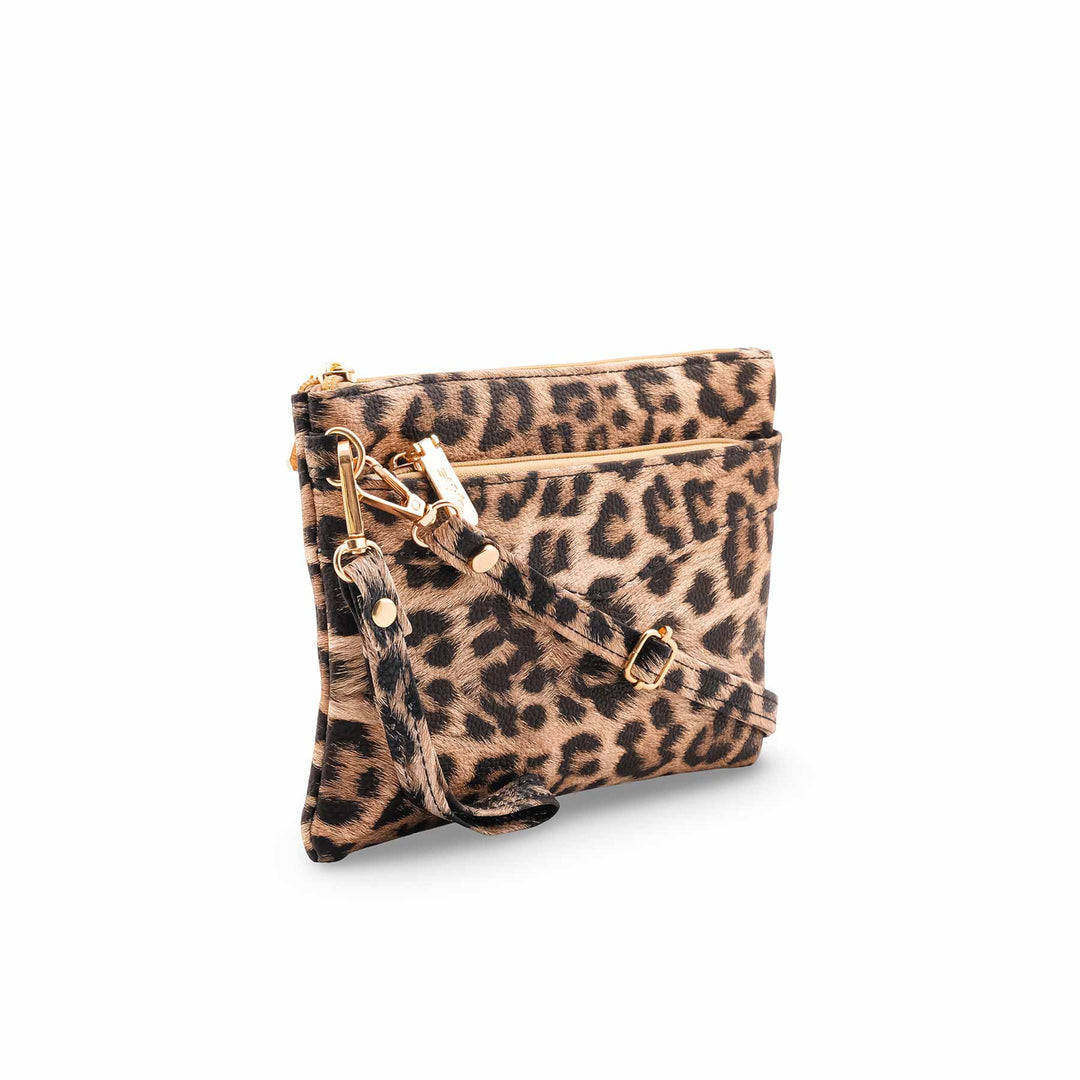 Beige Casual Pouch For Ladies P97686