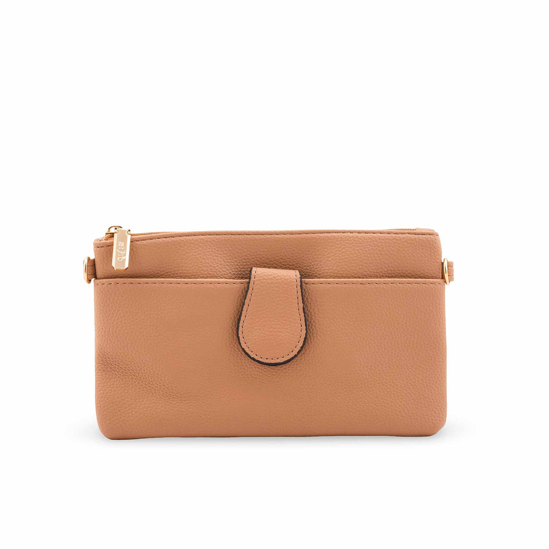 Beige Casual Pouch For Ladies P97689