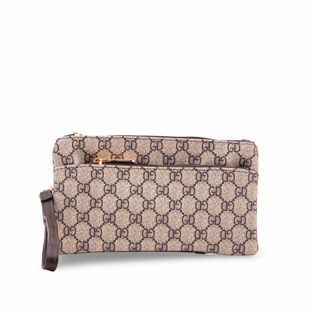 Beige Casual Pouch For Women P97694