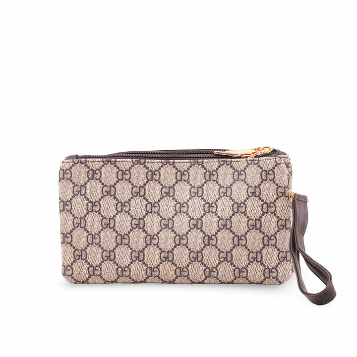 Beige Casual Pouch For Women P97694