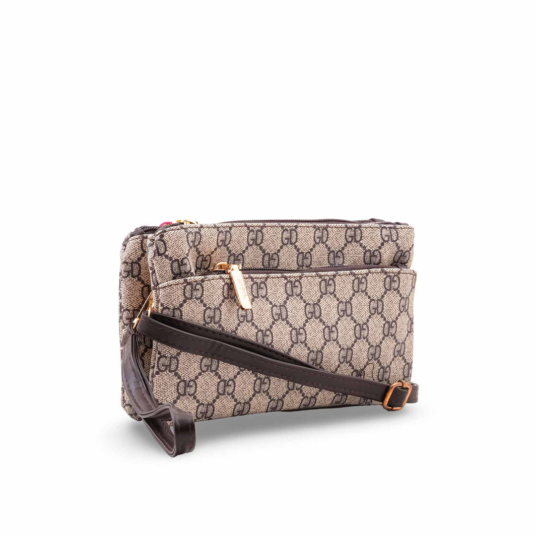 Beige Casual Pouch For Women P97694
