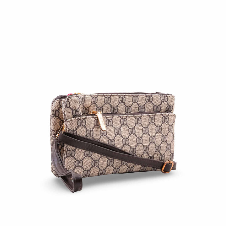 Beige Casual Pouch For Women P97694