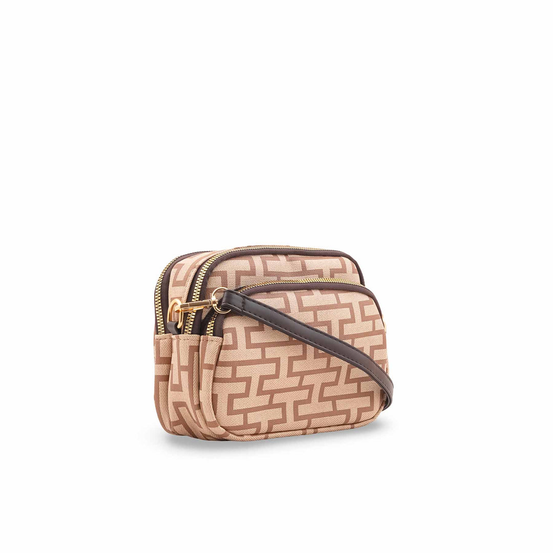 Beige Casual Pouch For Women P97697