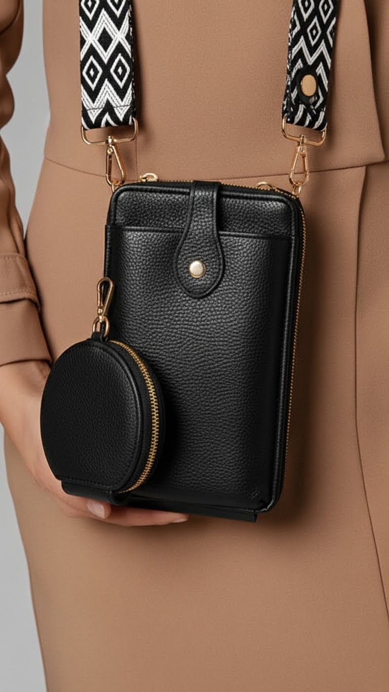 Black Casual Pouch For Ladies P97698