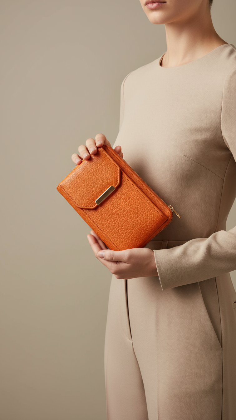 Peach Casual Pouch For Ladies P97700