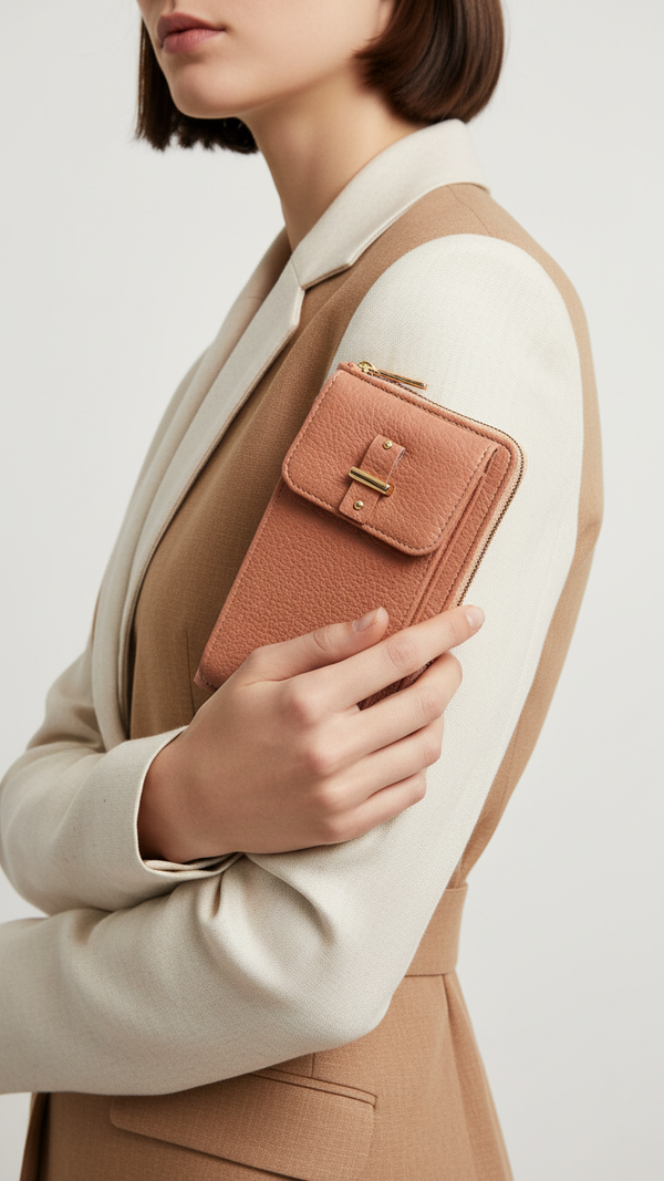 Peach Casual Pouch For Women P97701