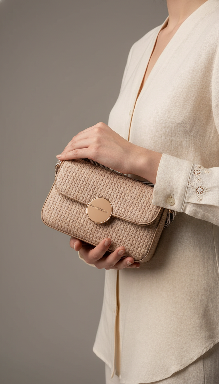 Beige Casual Pouch For Women P97707