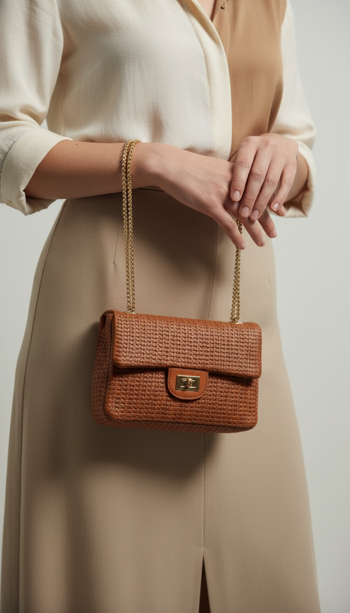 Brown Casual Pouch For Women P97708