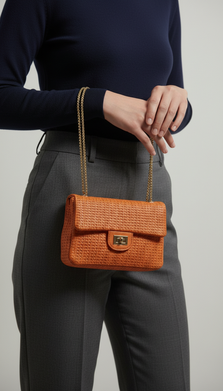 Orange Casual Pouch For Women P97708