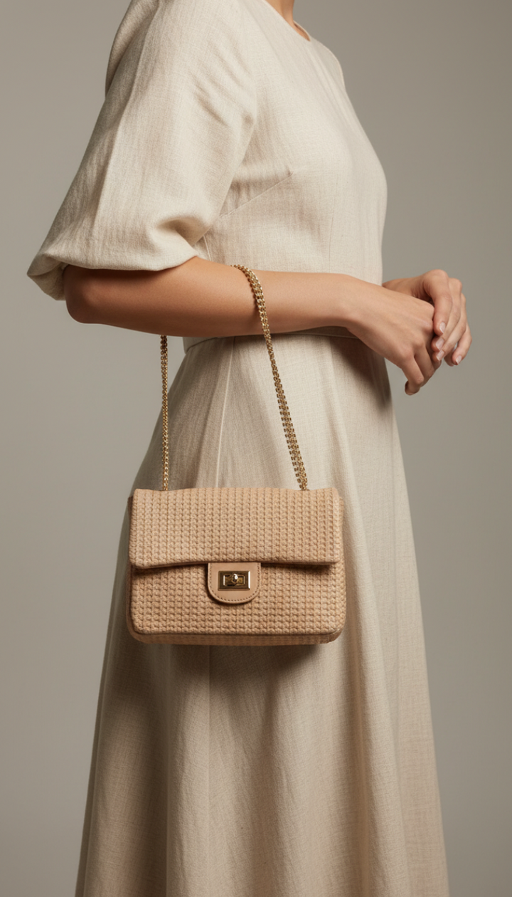 Beige Casual Pouch For Women P97708