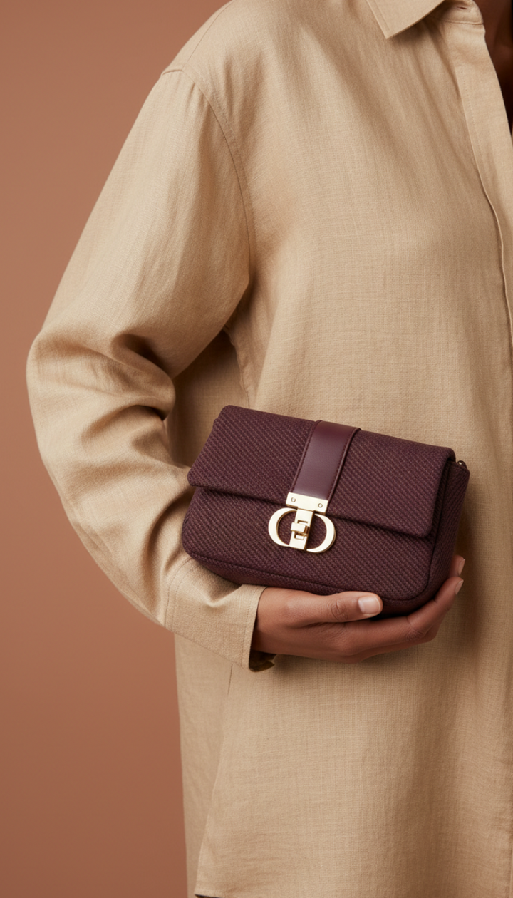 Maroon Casual Pouch For Women P97709