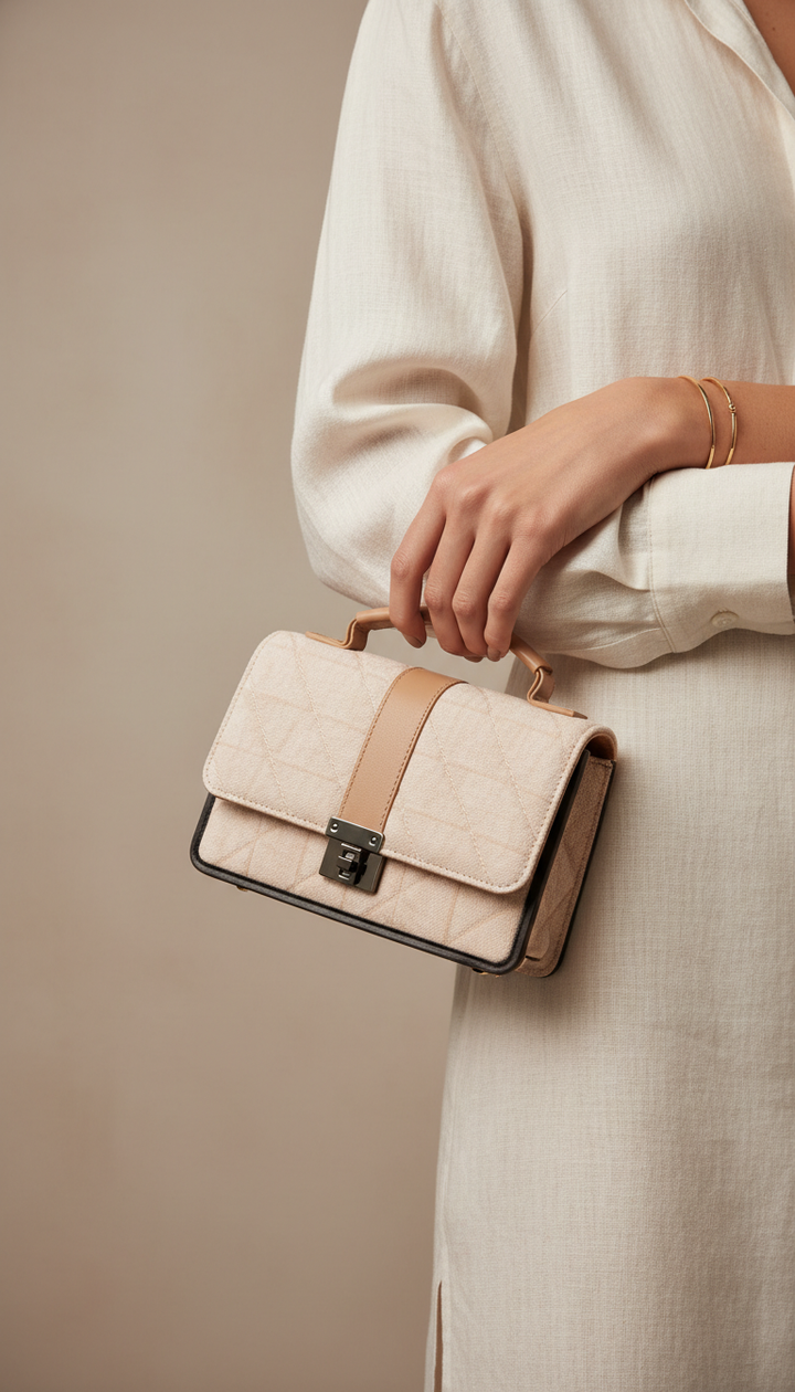 Beige Casual Pouch For Women P97710