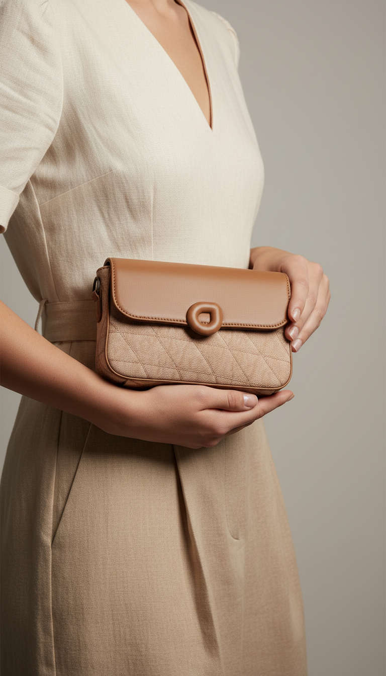 Brown Casual Pouch For Women P97711