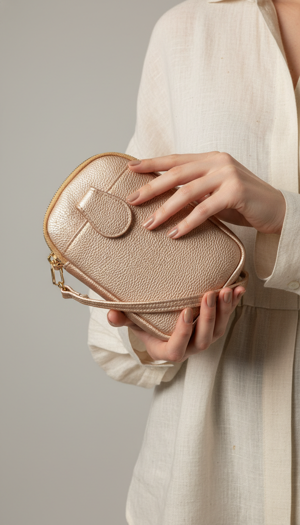 Golden Casual Pouch For Ladies P97713