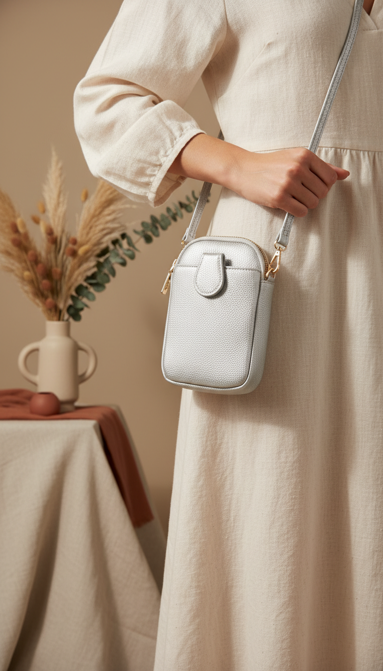 Silver Casual Pouch For Women P97713