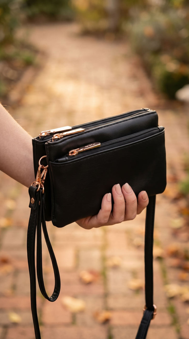 Black Casual Pouch For Women P97730