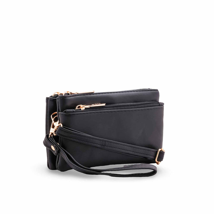 Black Casual Pouch For Women P97730