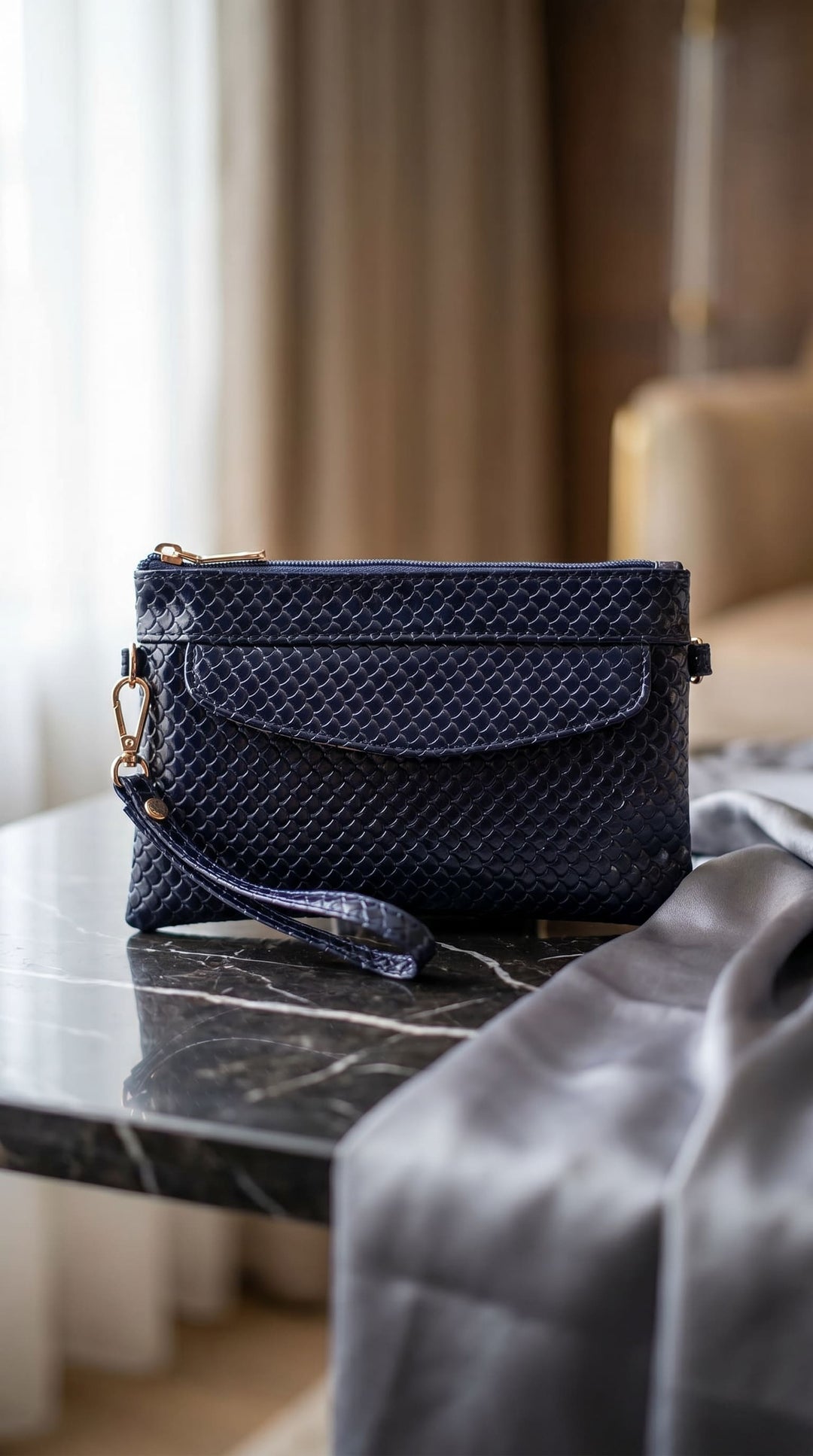 Navy Casual Pouch For Women P97733