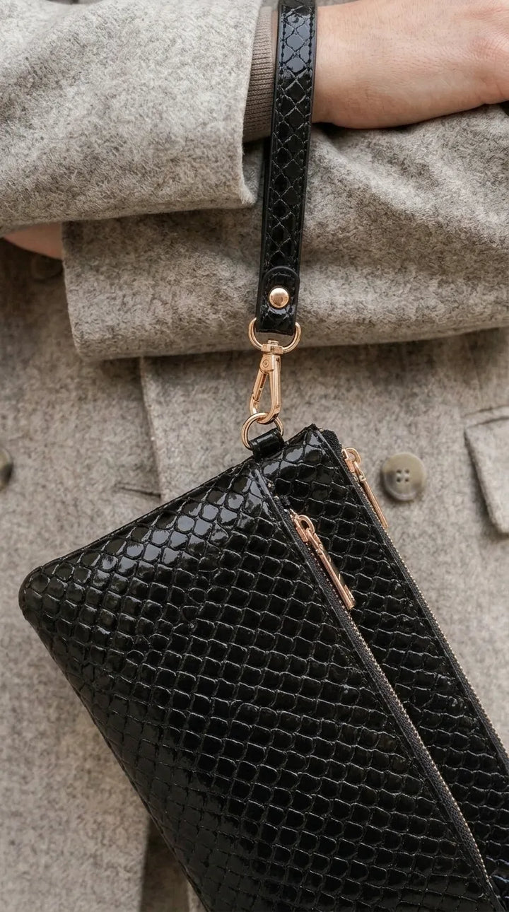 Black Casual Pouch For Women P97735