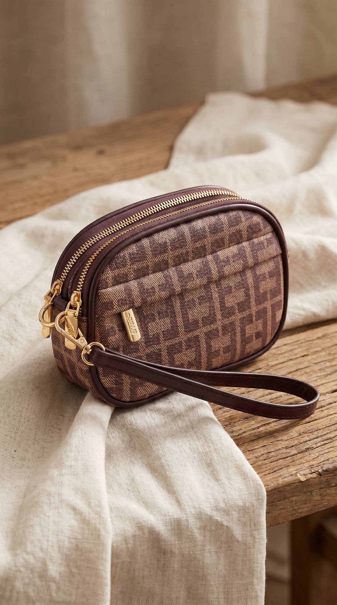 Brown Casual Pouch For Women P97744